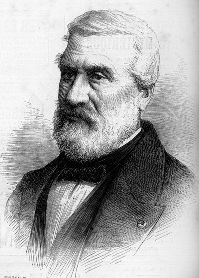 Portrett av Jean Antoine Theodore, Baron Gudin (1802-1880), fransk maler. Gravering i "" Le Monde Illustré"" nr. 1206 av 8. april 1880. av French School