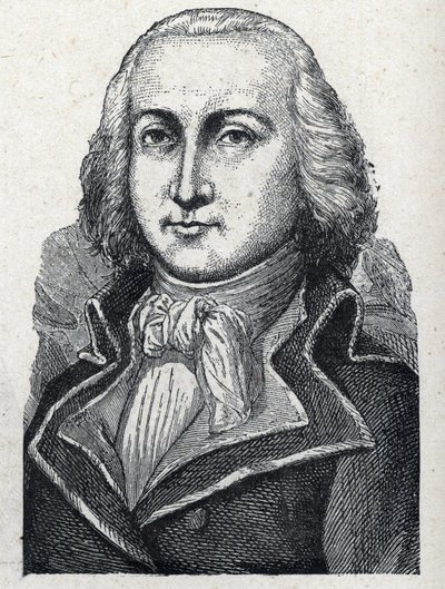Portrait of Jean Baptiste Cyrus Adelaide de Timbrune de Thiembronne dit Valencia, Count of Valencia and General of the French Revolution (1757-1822). Engraving from 1889. Private collection. av French School