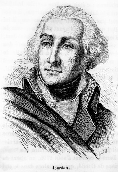 Portrett av Jean Baptiste Jourdan (1762-1833), Marshal of Empire, vinner av slaget ved Fleurus (26. juni 1794) - i "" L