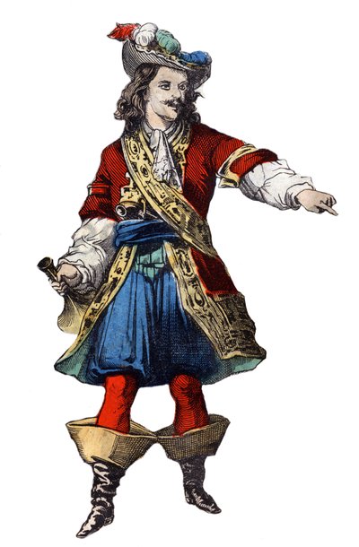 Portrett av Jean Bart (1650 - 1702), fransk privatist. Epinal avbildning fra slutten av 1800-tallet. av French School