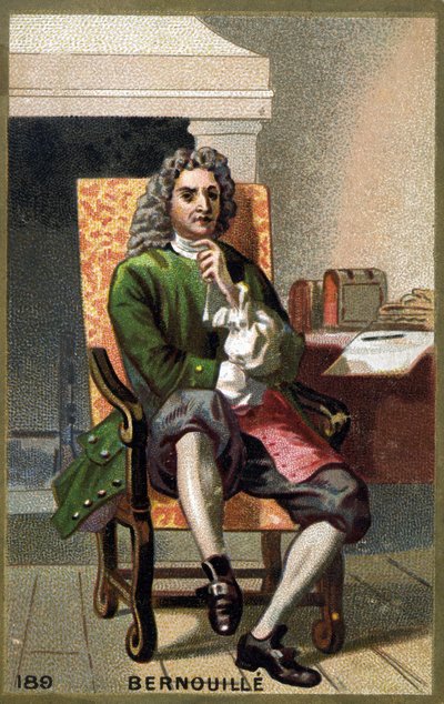 Portrett av Jean Bernoulli (Johann Bernouilli) (1667-1748) Kromolitografi fra slutten av 1800-tallet. av French School