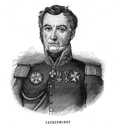 Portrait of Jean Francois Jacqueminot, Viscount of Ham (1787-1865), French general and politician. Engraving in “Les Illustrations De L