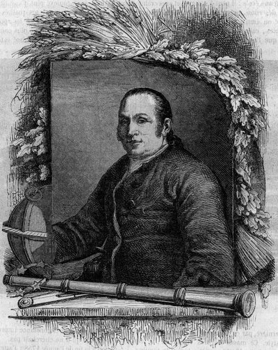 Portrett av Jean George (Johann Georg) Palitzsch (1723-1788), tysk astronom. Gravering i "" Le Magasin pittoreske"" av French School