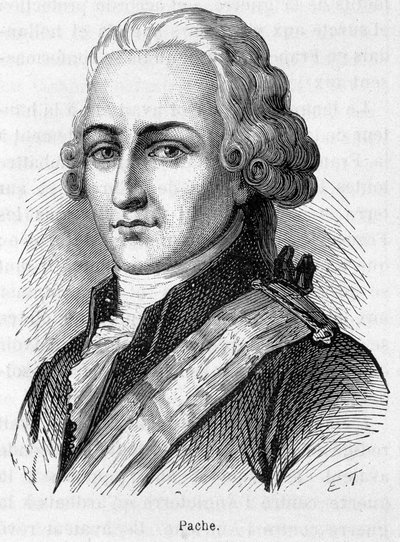 Portrett av Jean Nicolas Pache (1746-1823), fransk politiker som graverte på offentlige monumenter mottoet til Den franske republikk: "Liberté, Egalité Fraternité"" - gravering av French School