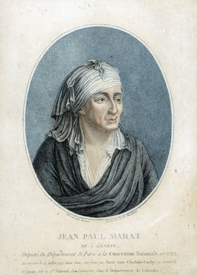 Portrett av Jean Paul Marat (1743-1793), fransk lege, publisist og politiker av French School
