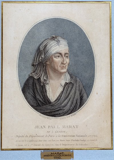 Portrett av Jean Paul Marat (1743-1793), fransk lege, publisist og politiker av French School