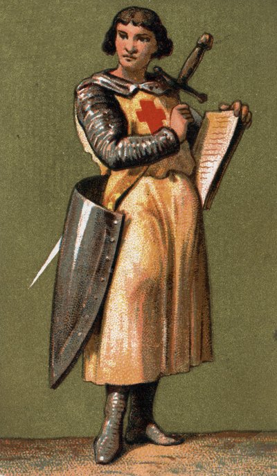 Portrait of Jean de Joinville (1225 - 1317) French columnist Friend and confidant of King Louis IX, whom he accompanied to the VII Crusade. Chromolithography of the 19th century. av French School