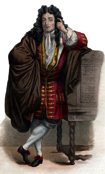 Portrett av Jean de La Bruyere (Labruyere) (1645-1696), fransk essayist og moralist. av French School