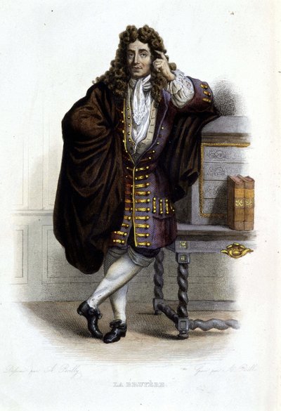 Portrett av Jean de La Bruyere, fransk forfatter og moralist (1645-1696) i Ed. Mennechet, "" Le Plutarque francais"" av French School