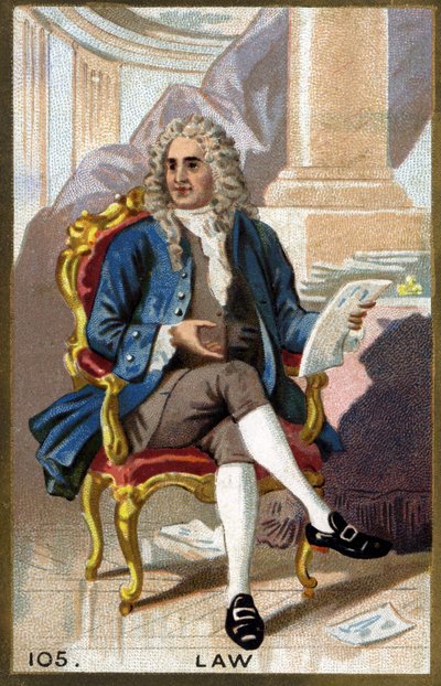 Portrait of John Law (1671-1729). Chromolithography of the late 19th century. av French School