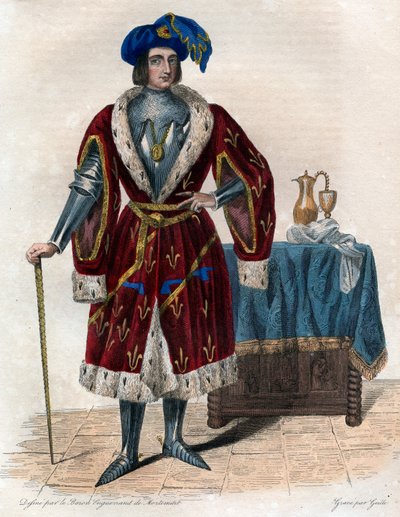 Portrett av John of Orleans, greve av Dunois (Bastard of Orleans) (1402-1468). av French School
