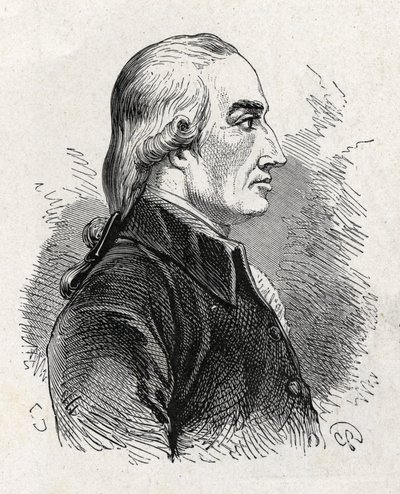 Portrait of Joseph Black (1761 - 1799), British physicist and chemist (discovery of magnesia) - in “” Album of Science; illustrious scientists; Great discoveries””” 1896. av French School
