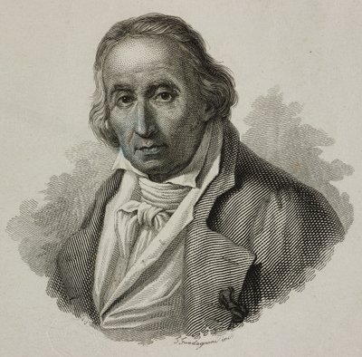 Portrett av Joseph Marie Charles, kalt Jacquard (1752-1834), fransk vever og oppfinner av Jacquard-vevstol, gravering av Guadagnini av French School