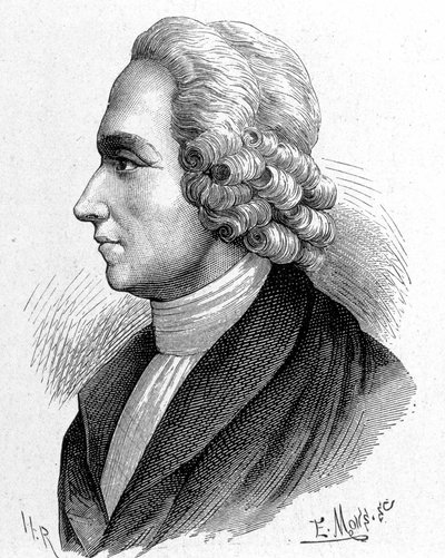 Portrett av Joseph Priestley (1733 - 1804), britisk kjemiker og teolog - i "" Album of Science; berømte lærde; Store oppdagelser””” 1896. av French School