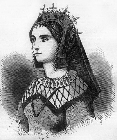 Portrait of Judith of France (843-870), Queen of Wessex then Countess of Flanders. Engraving in “Histoire de la prostitution et de la debauche dans les peuples du globe depuis l
