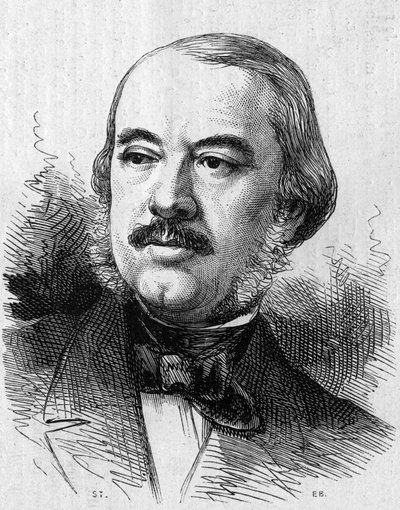 Portrait of Leon Laya (1810-1872), French playwright. Engraving in “” Le Monde Illustré”” n°805 of 14 September 1872. av French School