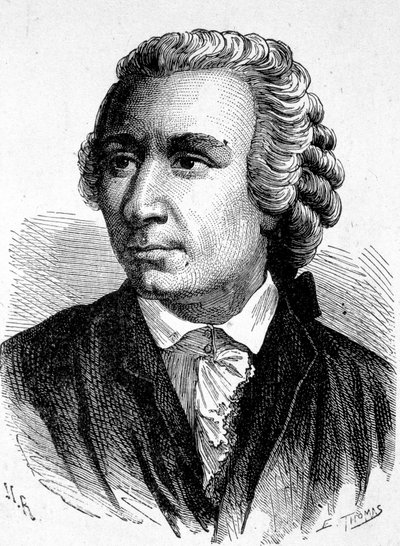 Portrett av Léon (Leonhard) Euler (1707 - 1783), sveitsisk matematiker - i "" Album of Science; berømte vitenskapsmenn; Store funn""" 1896. av French School