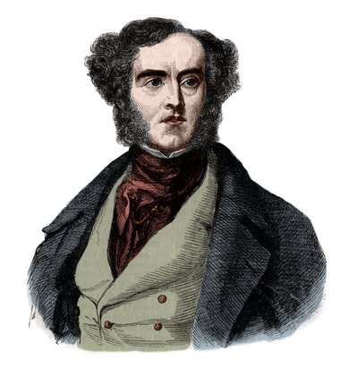 Portrett av Lord George Cavendish Bentinck (1802-1848), engelsk statsmann og idrettsmann. av French School