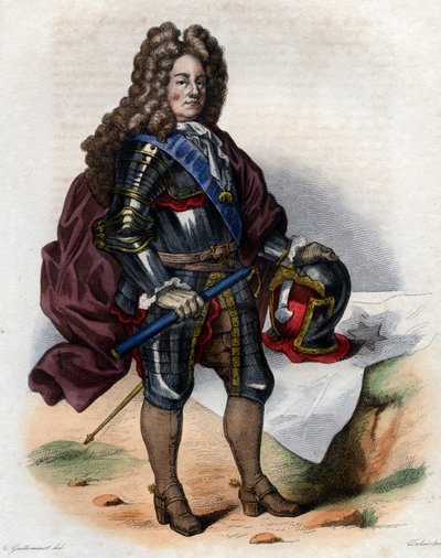 Portrett av Louis Joseph de Bourbon, hertugen av Vendome (1645-1712), fransk militærsjef og marskalk av Frankrike. av French School