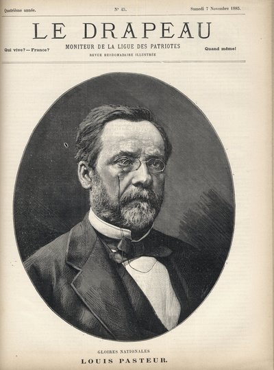Portrait of Louis Pasteur (1822-1895) - cover of “The Flag - Monitor of the League of Patriotes” - November 7 av French School