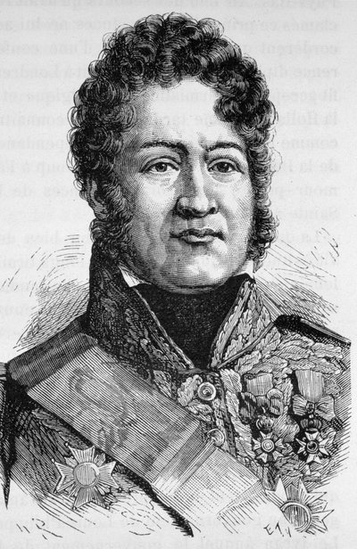 Portrett av Louis Philippe I (1773 - 1850) - i "" The History of France"" av Henri Martin av French School