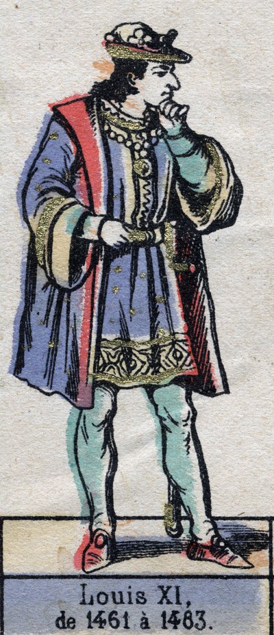 Portrait of Louis XI of France, known as the Prudent (1423-1483) (dynasty of the Capetians). Illustration late 19th century. av French School