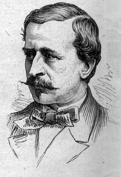 Portrett av Louis de Lomenie (1815-1878), fransk essayist og akademiker. Gravering i "" Le Monde Illustré"" nr. 883 av 14. mars 1874. av French School