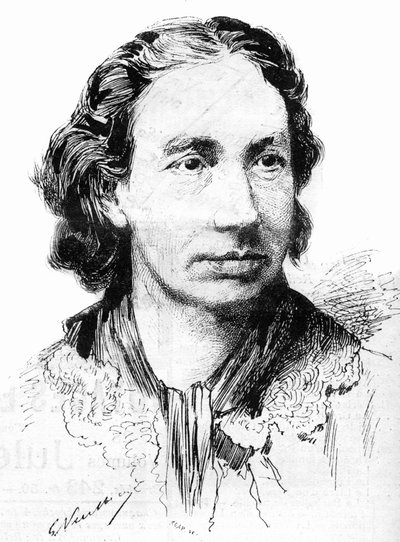 Portrait of Louise Michel (1830-1905), feminist activist and partisan of the commune of Paris. Here in 1887. av French School