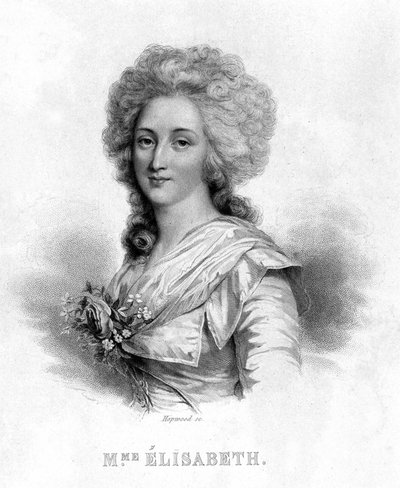 Portrett av Madame Elisabeth - i "" Revolution francaise"" av Thiers. 1800-tallet av French School