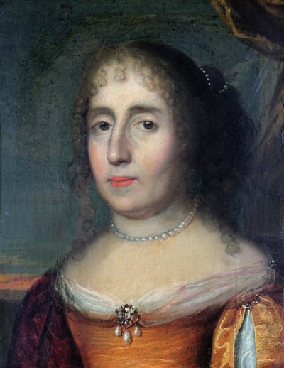 Portrett av Madame de Scudery (1607-1701) av French School