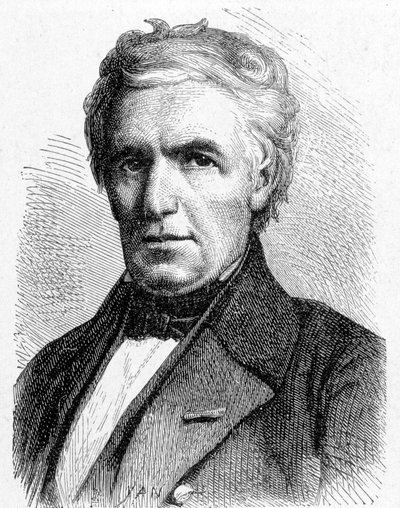 Portrett av Marc Séguin (1786 - 1844), fransk ingeniør som unnfanget prinsippet om hengebroer, også oppfinneren av den rørformede kjelen - i "Album de la Science; berømte vitenskapsmenn; Store funn""" 1896. av French School