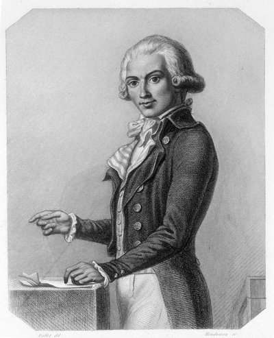 Portrett av Marguerite Elie Guadet, fransk politiker (1758-1794). I quot;L#39;histoire des Girondinsquot; av Lamartine av French School