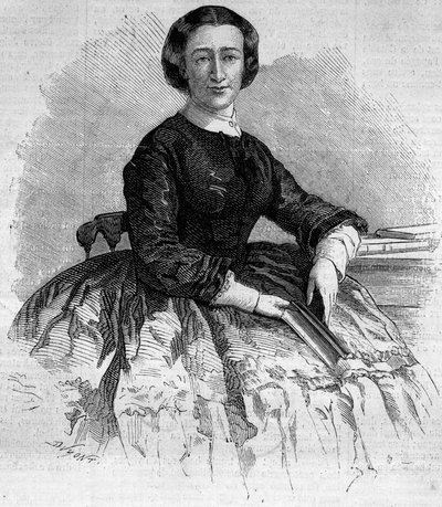 Portrait of Maria Francisca de Sales (1825-1860), Duchess of Alba and sister of the French Impress Eugenie de Montijo. Engraving in “” Le Monde Illustré”” n°180 of 22 September 1860. av French School