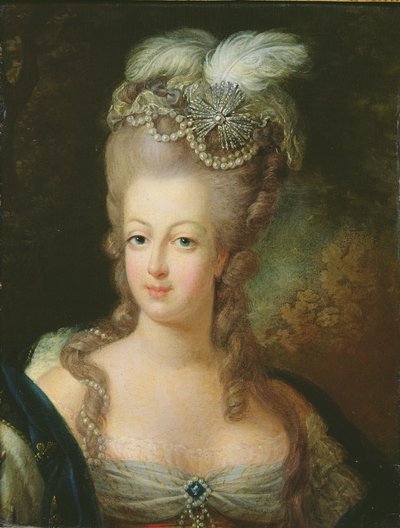 Portrett av Marie-Antoinette de Habsbourg-Lorraine (1755-93) av French School