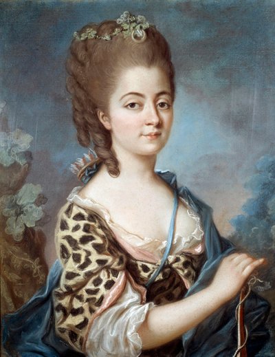Portrett av Marie Aurora av Sachsen (1748-1821) bestemor til forfatteren George Sand Maleri fra den franske skolen på 1700-tallet. av French School