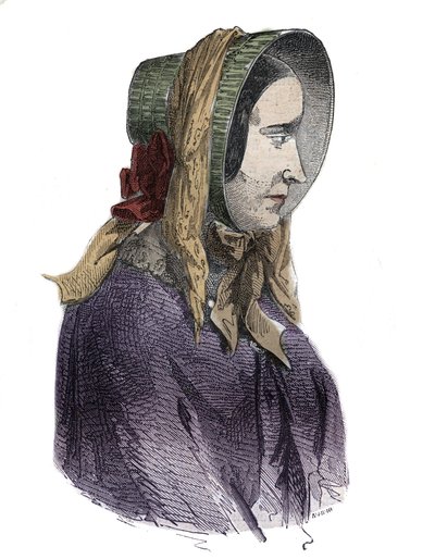 Portrett av Marie Fortunee Capelle, Marie Lafarge (Madame) (1816-1852) Fransk kriminell - Gravering i "Causes celebres de tous les peuple" av Armand Fouquier (1817-18?) 1858-1867 - privat samling av French School