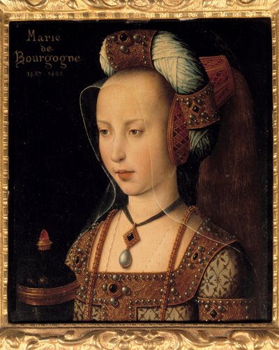 Portrett av Maria av Burgund (1457-1482), hertuginne og grevinne av Burgund av French School