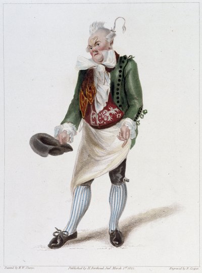 Portrett av Monsieur Gattie i Ballet of the Assumed Peasant av French School