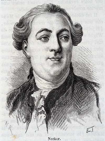 Portrett av Necker - i "The History of France" av Henry Martin, sd. 1800-tallet av French School