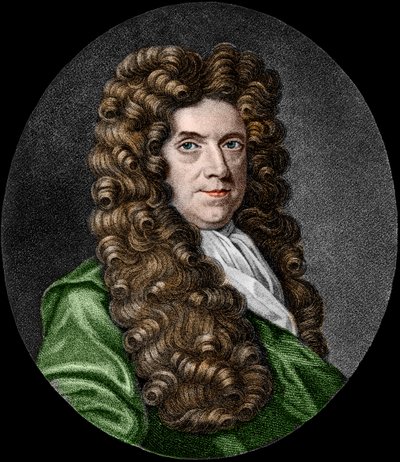 Portrett av Neremiah Grew (1641-1721). engelsk botaniker. av French School