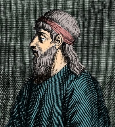 Portrett av Parmenides av Elea (fl.c 5. f.Kr.) gresk filosof. av French School