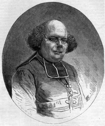 Portrett av Patrice Cruice (1815-1866), biskop av Marseille fra 1861 til 1865. Gravering i "" Le Monde Illustré"" nr. 232 av 21. september av French School