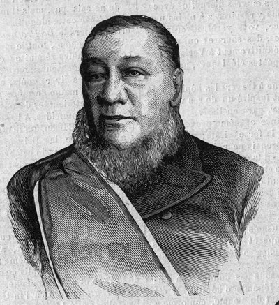Portrait of Paul Kruger (Stephanus Johannes Paulus Kruger) (1825-1904), President of the Transvaal Republic of South Africa. Engraving in “La gazette du dimanche”” of January 16 av French School