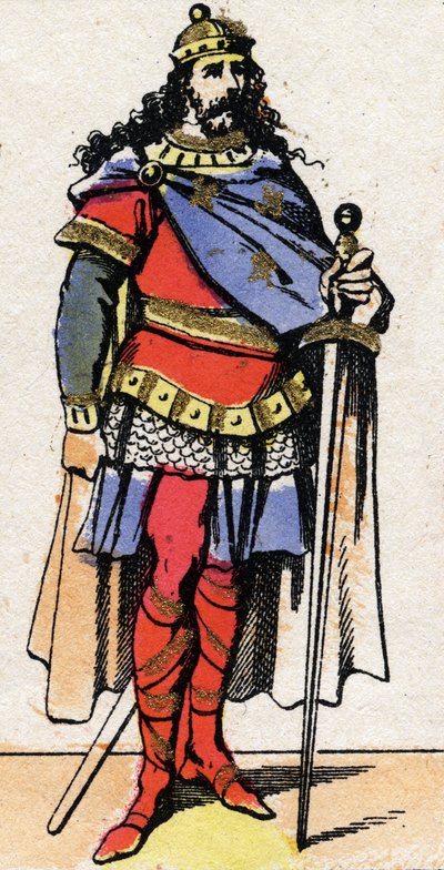Portrett av Pepin den unge eller Herstal (ca. 653-714) av French School