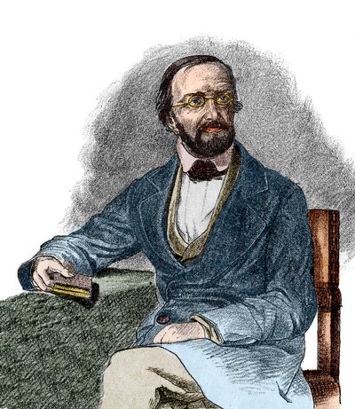 Portrett av Peter Gustav Dirichlet (1805-1859), tysk matematiker. 1800-tallet. av French School