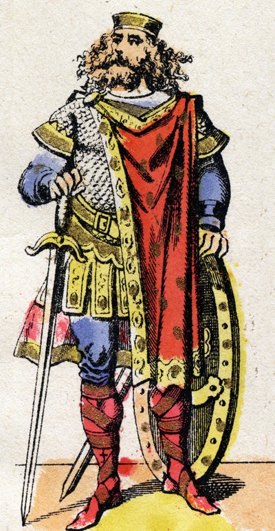 Portrait of Pharamond (or Pharamun or Faramund or Paramund), king of the Salian Francs (reign between 420-428). av French School