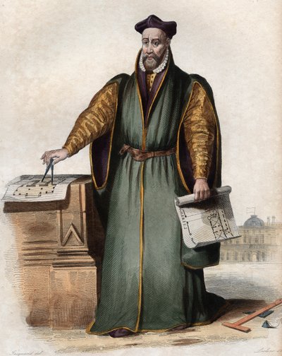Portrett av Philibert Delorme (De Lorme) (De lOrme) (1510-1570), fransk arkitekt. av French School