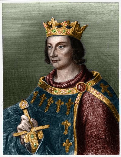 Portrett av Filip III av Frankrike, kjent som Philippe le Hardi (1245-1285) (kapetianernes dynasti).- i "" Histoire des Francais"" av Lavallee, gravering, sd. av French School