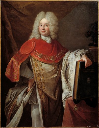 Portrett av Philippe Joseph Perrotin de Barmond, ridder av Saint Michael i fullt drakt av den franske skoles malerorden. 1720 søn. 1,33x1,03 m Paris, Legion of Honor Museum - Portrett av Philippe Joseph Perrotin av Barmond, Chevalier de av French School