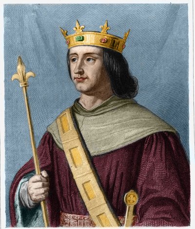 Portrait of Philippe VI de Valois (1294 - 1350), King of France - in “” Histoire des Francais”” by Lavallee, engraving, sd. av French School
